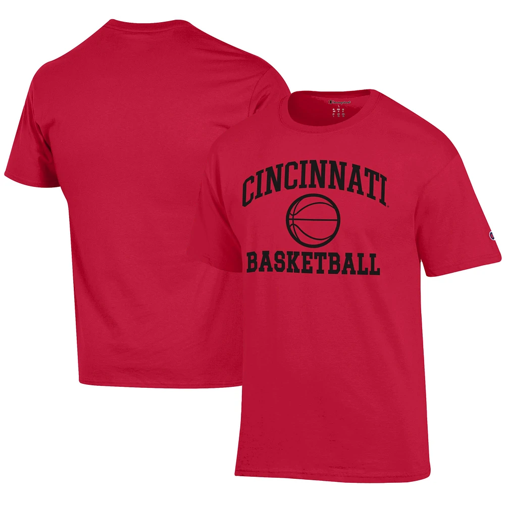 Men's Champion Red Cincinnati Bearcats Icon Logo Basketball Jersey T-Shirt