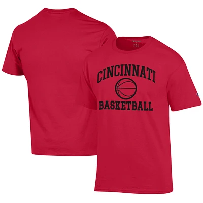 Men's Champion  Red Cincinnati Bearcats Icon Logo Basketball Jersey T-Shirt