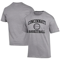 Men's Champion  Gray Cincinnati Bearcats Icon Logo Basketball Jersey T-Shirt