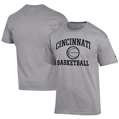 Men's Champion  Gray Cincinnati Bearcats Icon Logo Basketball Jersey T-Shirt