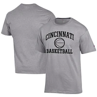 Men's Champion  Gray Cincinnati Bearcats Icon Logo Basketball Jersey T-Shirt