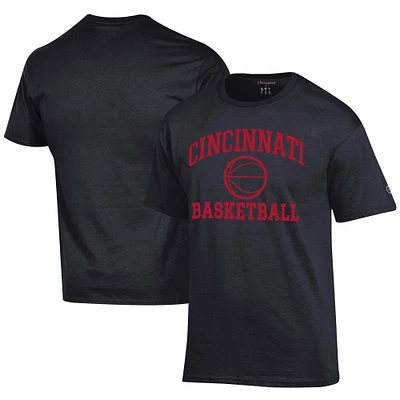 Men's Champion  Black Cincinnati Bearcats Icon Logo Basketball Jersey T-Shirt