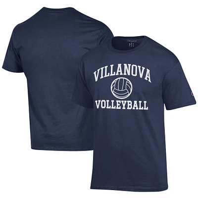 Men's Champion  Navy Villanova Wildcats Icon Logo Volleyball Jersey T-Shirt