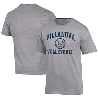 Men's Champion  Gray Villanova Wildcats Icon Logo Volleyball Jersey T-Shirt