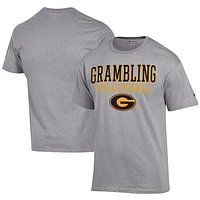 Men's Champion  Gray Grambling Tigers Icon Logo Volleyball Jersey T-Shirt