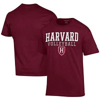 Men's Champion  Crimson Harvard Icon Logo Volleyball Jersey T-Shirt