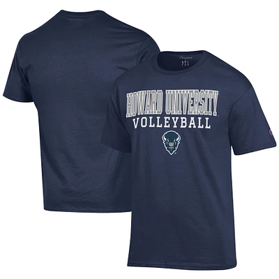 Men's Champion  Navy Howard Bison Icon Logo Volleyball Jersey T-Shirt