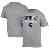 Men's Champion  Gray Providence Friars Icon Logo Volleyball Jersey T-Shirt