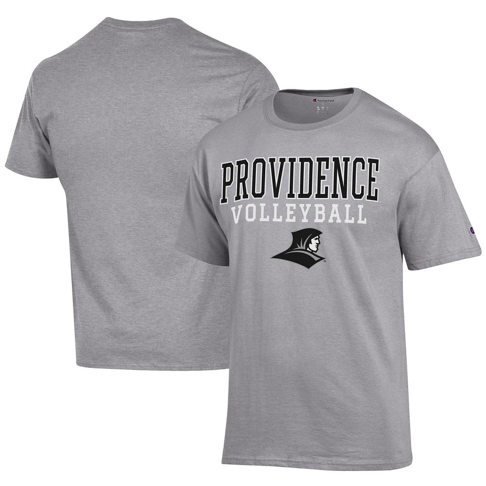 Men's Champion Gray Providence Friars Icon Logo Volleyball Jersey T-Shirt