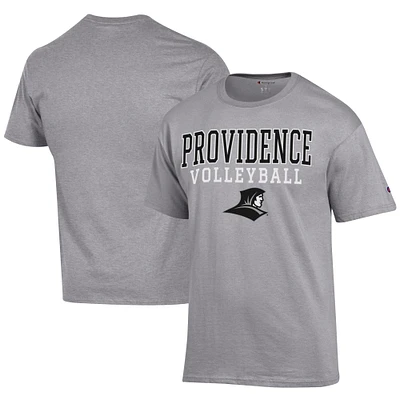 Men's Champion  Gray Providence Friars Icon Logo Volleyball Jersey T-Shirt