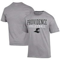 Men's Champion  Gray Providence Friars Icon Logo Volleyball Jersey T-Shirt