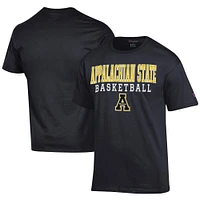 Men's Champion  Black Appalachian State Mountaineers Icon Logo Basketball Jersey T-Shirt