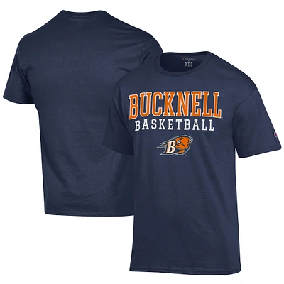Men's Champion  Navy Bucknell Bison Icon Logo Basketball Jersey T-Shirt