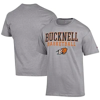 Men's Champion  Gray Bucknell Bison Icon Logo Basketball Jersey T-Shirt