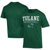 Men's Champion  Green Tulane Wave Icon Logo Basketball Jersey T-Shirt