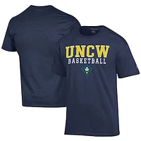 Men's Champion  Navy UNC Wilmington Seahawks Icon Logo Basketball Jersey T-Shirt