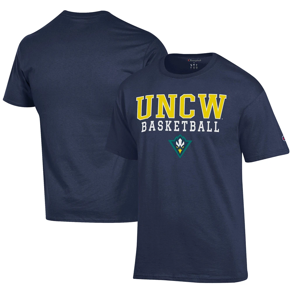 Men's Champion Navy UNC Wilmington Seahawks Icon Logo Basketball Jersey T-Shirt