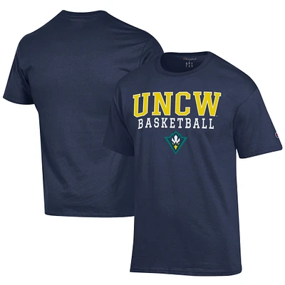 Men's Champion  Navy UNC Wilmington Seahawks Icon Logo Basketball Jersey T-Shirt