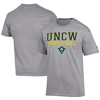 Men's Champion  Gray UNC Wilmington Seahawks Icon Logo Basketball Jersey T-Shirt