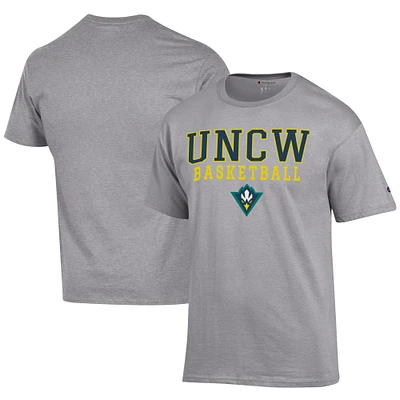 Men's Champion  Gray UNC Wilmington Seahawks Icon Logo Basketball Jersey T-Shirt