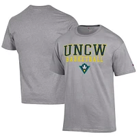 Men's Champion  Gray UNC Wilmington Seahawks Icon Logo Basketball Jersey T-Shirt