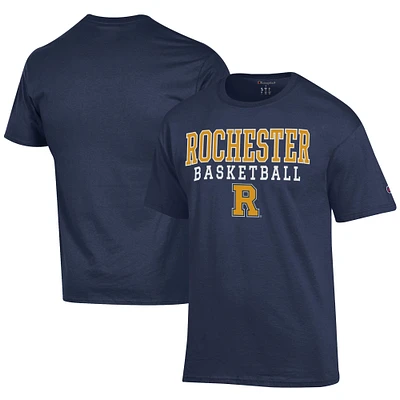 Men's Champion  Navy Rochester Yellow Jackets Icon Logo Basketball Jersey T-Shirt