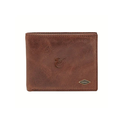 Fossil Brown Baltimore Orioles Ryan RFID Flip ID Bifold