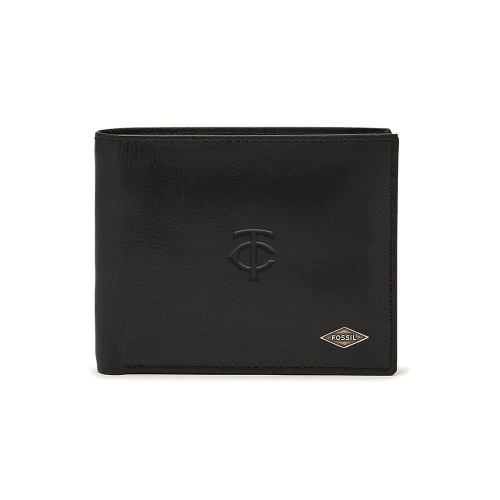 Fossil Black Minnesota Twins Ryan RFID Passcase Wallet