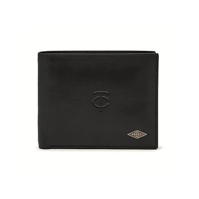 Fossil Black Minnesota Twins Ryan RFID Passcase Wallet