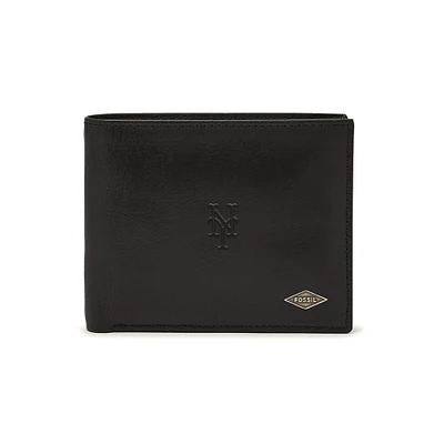 Fossil Black New York Mets Ryan RFID Passcase Wallet