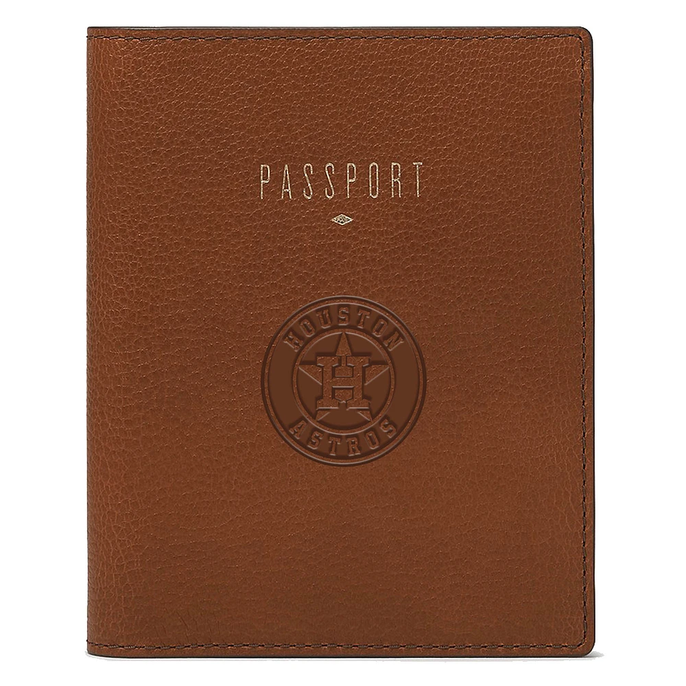 Fossil Brown Houston Astros Travel RFID Passport Case