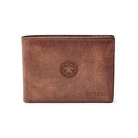 Fossil Brown Houston Astros Leather Derrick Front Pocket Bifold Wallet
