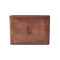 Fossil Brown St. Louis Cardinals Leather Derrick Front Pocket Bifold Wallet