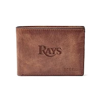 Fossil Brown Tampa Bay Rays Leather Derrick Front Pocket Bifold Wallet