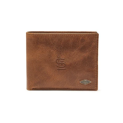 Fossil Brown St. Louis Cardinals Ryan RFID Passcase Wallet