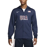 Men's Nike Blue USA Basketball Authentic On-Court Game Full-Zip Jacket