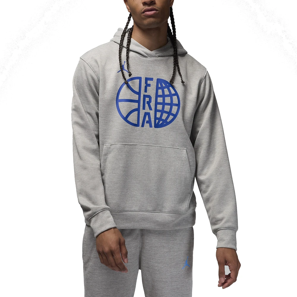 Men's Nike Gray France Basketball Authentic Practice Club Pullover Hoodie