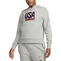 Women's Nike Gray USA Basketball Authentic Practice Club Pullover Hoodie
