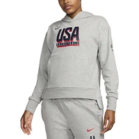 Women's Nike Gray USA Basketball Authentic Practice Club Pullover Hoodie