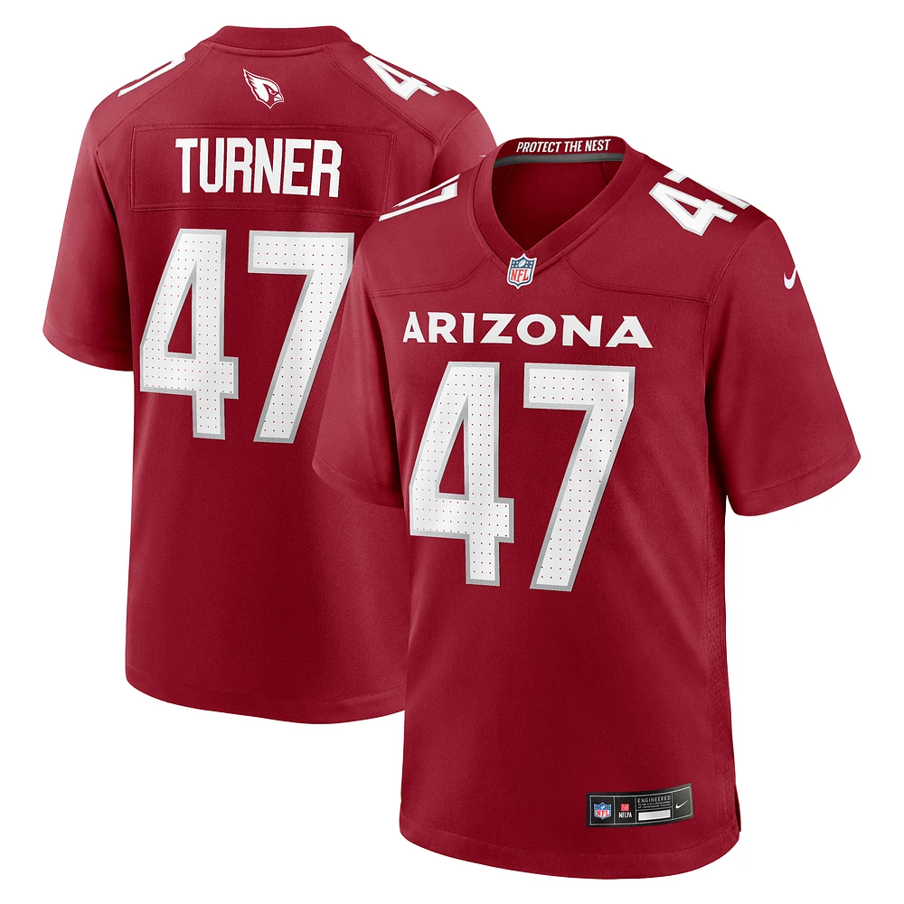 Men's Nike Ezekiel Turner  Cardinal Arizona Cardinals Team Game Jersey