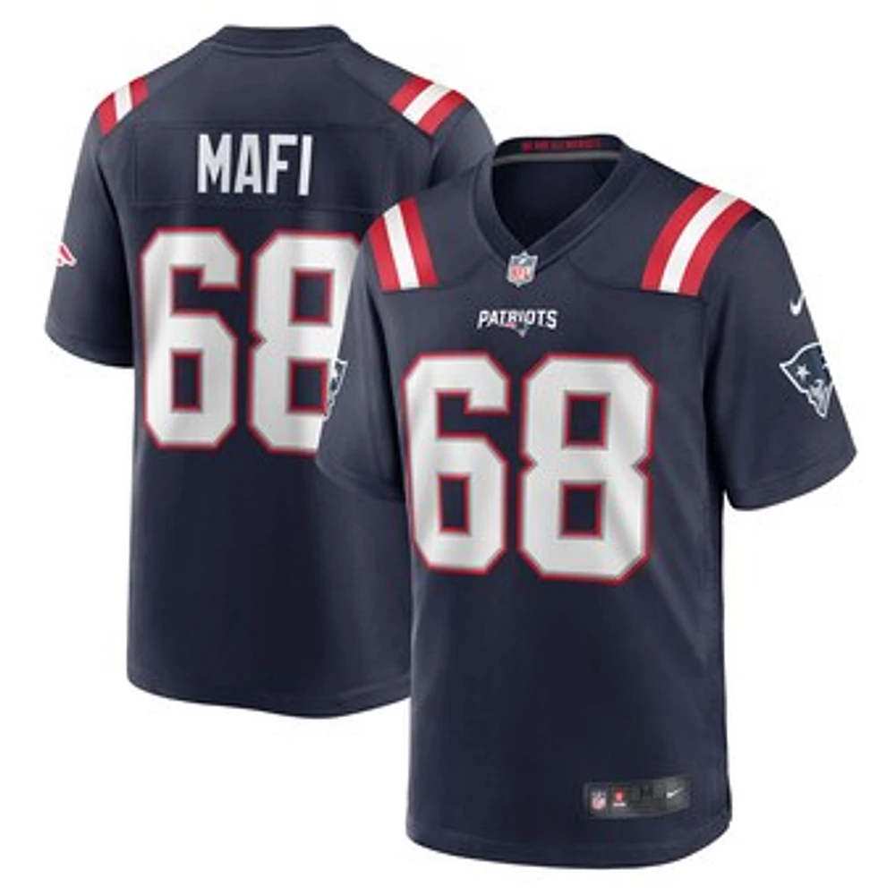 Men's Nike Atonio Mafi  Navy New England Patriots Team Game Jersey