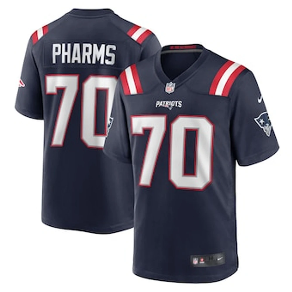 Men's Nike Jeremiah Pharms Jr.  Navy New England Patriots Team Game Jersey