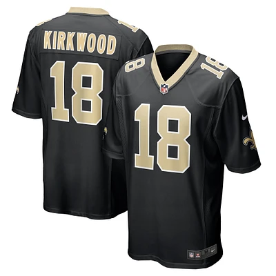 Men's Nike Keith Kirkwood  Black New Orleans Saints Team Game Jersey