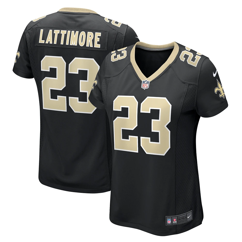 Women's Nike Marshon Lattimore Black New Orleans Saints Team Game Jersey