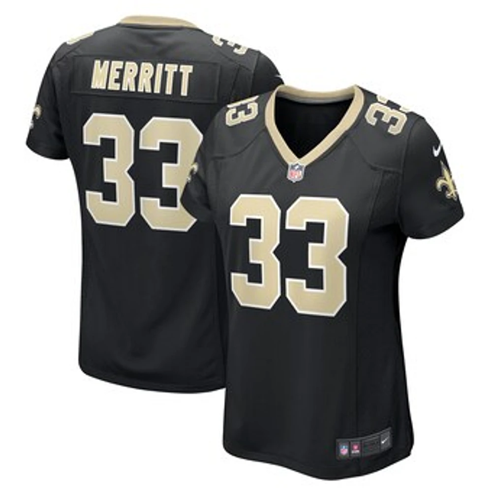 Women's Nike Kirk Merritt  Black New Orleans Saints Team Game Jersey