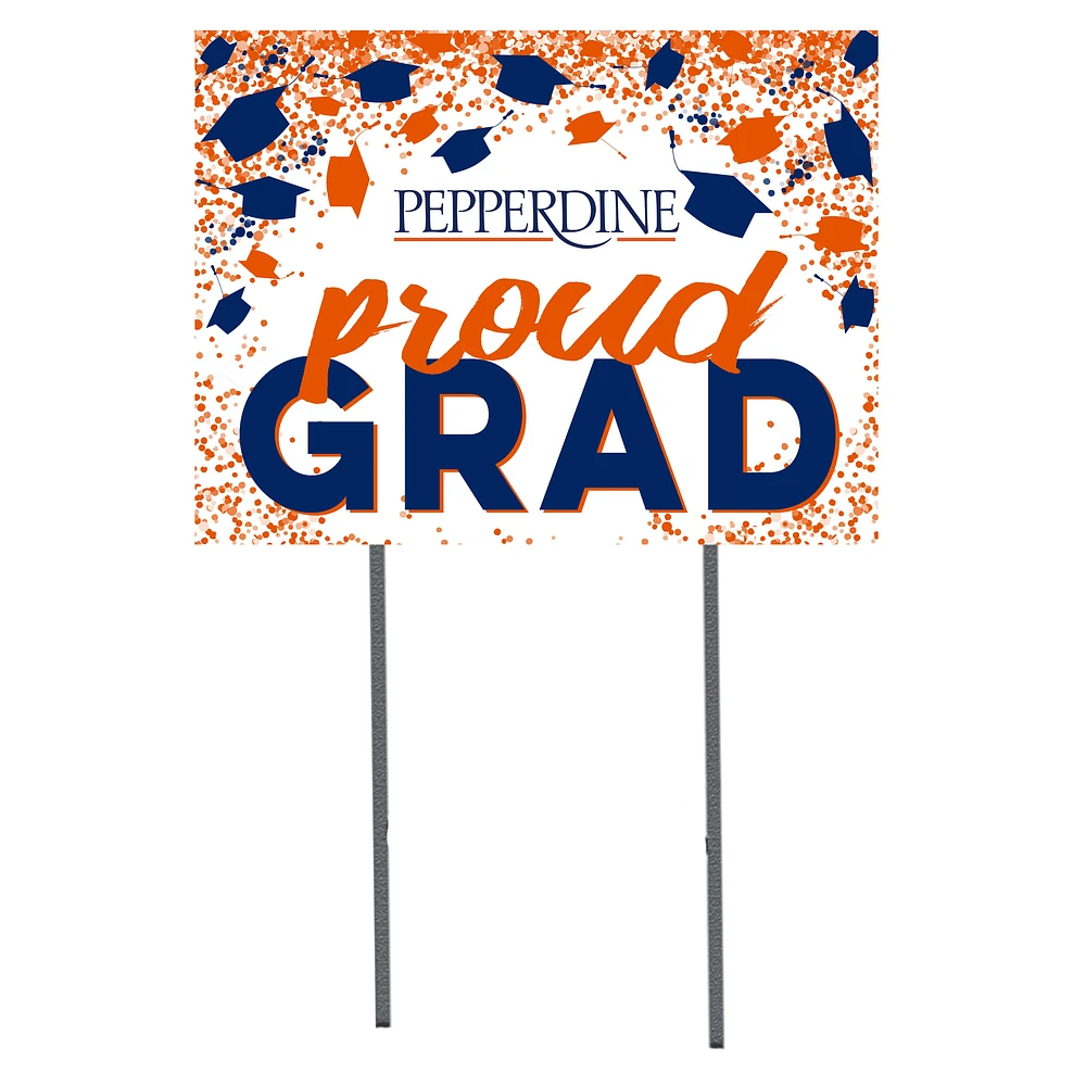 Pepperdine Waves 18" x 24" Grad Hats Yard Sign