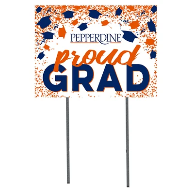 Pepperdine Waves 18" x 24" Grad Hats Yard Sign