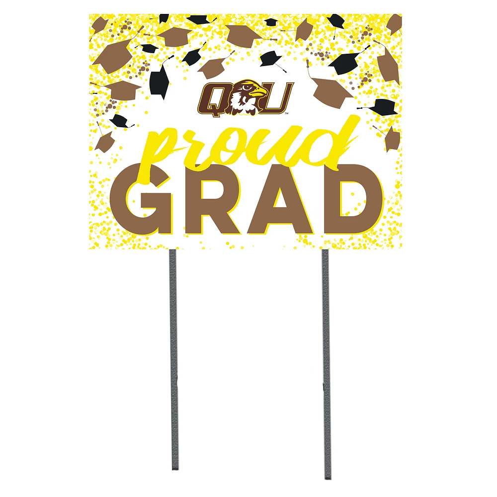 Quincy Hawks 18" x 24" Grad Hats Yard Sign