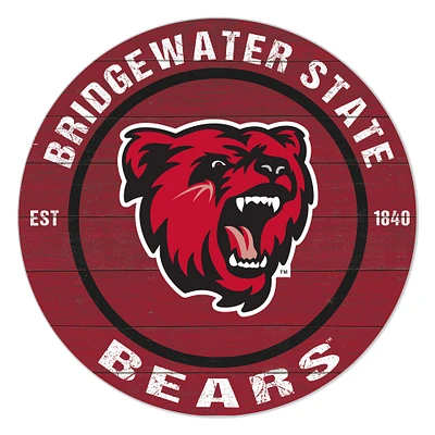 Bridgewater State Bears 20" Indoor/Outdoor Team Color Circle Sign