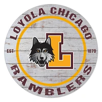 Loyola Chicago Ramblers 20" Indoor/Outdoor Weathered Circle Sign